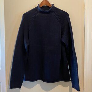 J. Crew original Heritage Cotton Rollneck Navy LS Sweater - Size M